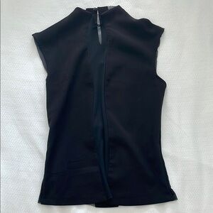 Zara Black Sleeveless Top with Zip Front